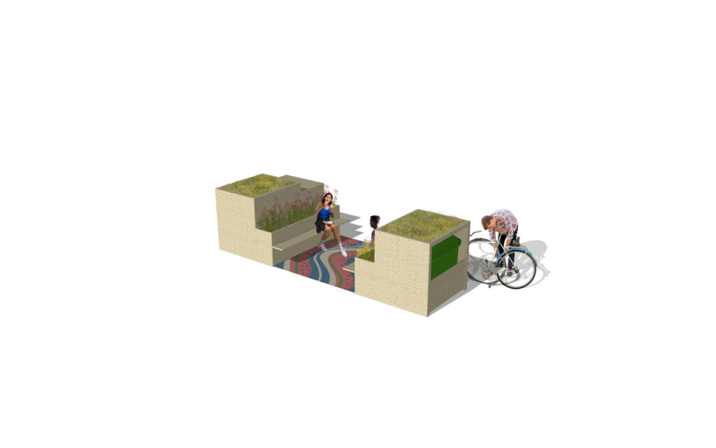 computer generated image of a parklet